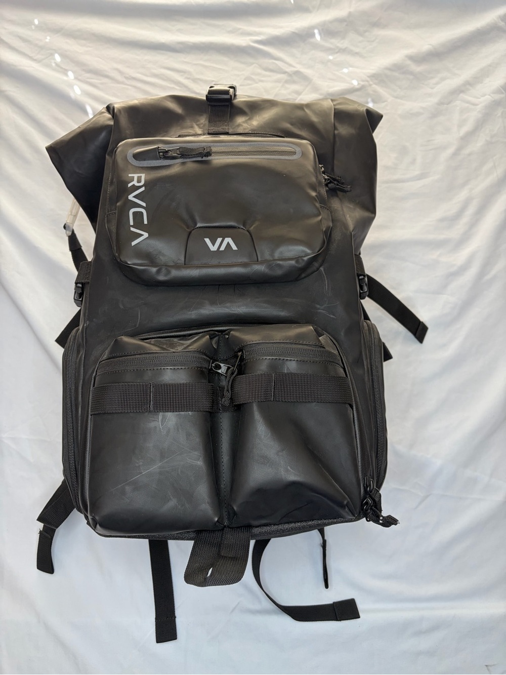 RVCA Zak Noyle Black Backpack III with Front Pockets NWT Bag Travel Camera